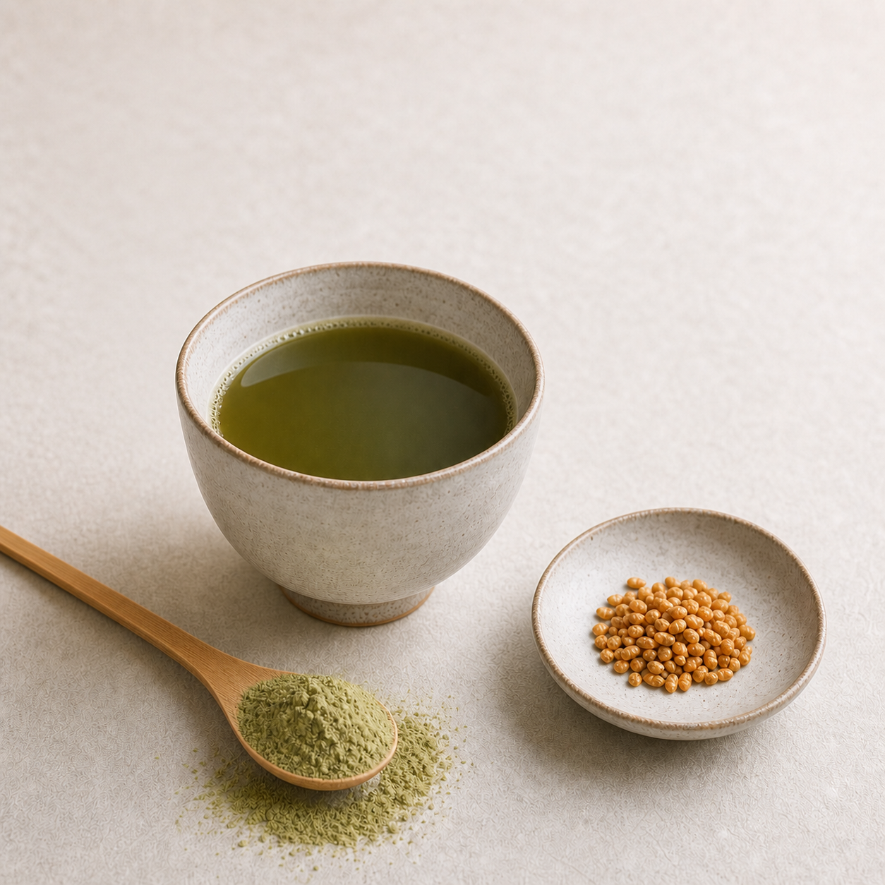 ShiZen Tea Organic Genmaicha Powder with Matcha prepared tea with roasted rice