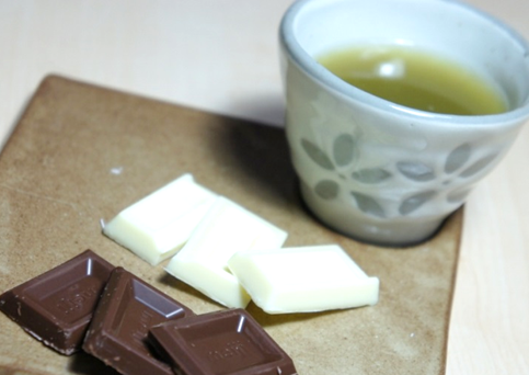 Pair of Japanese Green Tea Powder and Confection