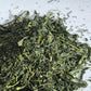 Close-up view of Organic Sencha Midori loose tea leaves